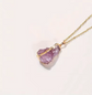 Gold Plated Natural Stone Pendant - Amethyst