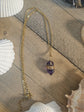 Gold Wired Natural Stone Pendant - Amethyst